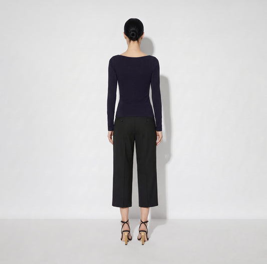 ELISABETTA FRANCHI Maglia in jersey con logo gioiello MD00567E2 Blu Notte