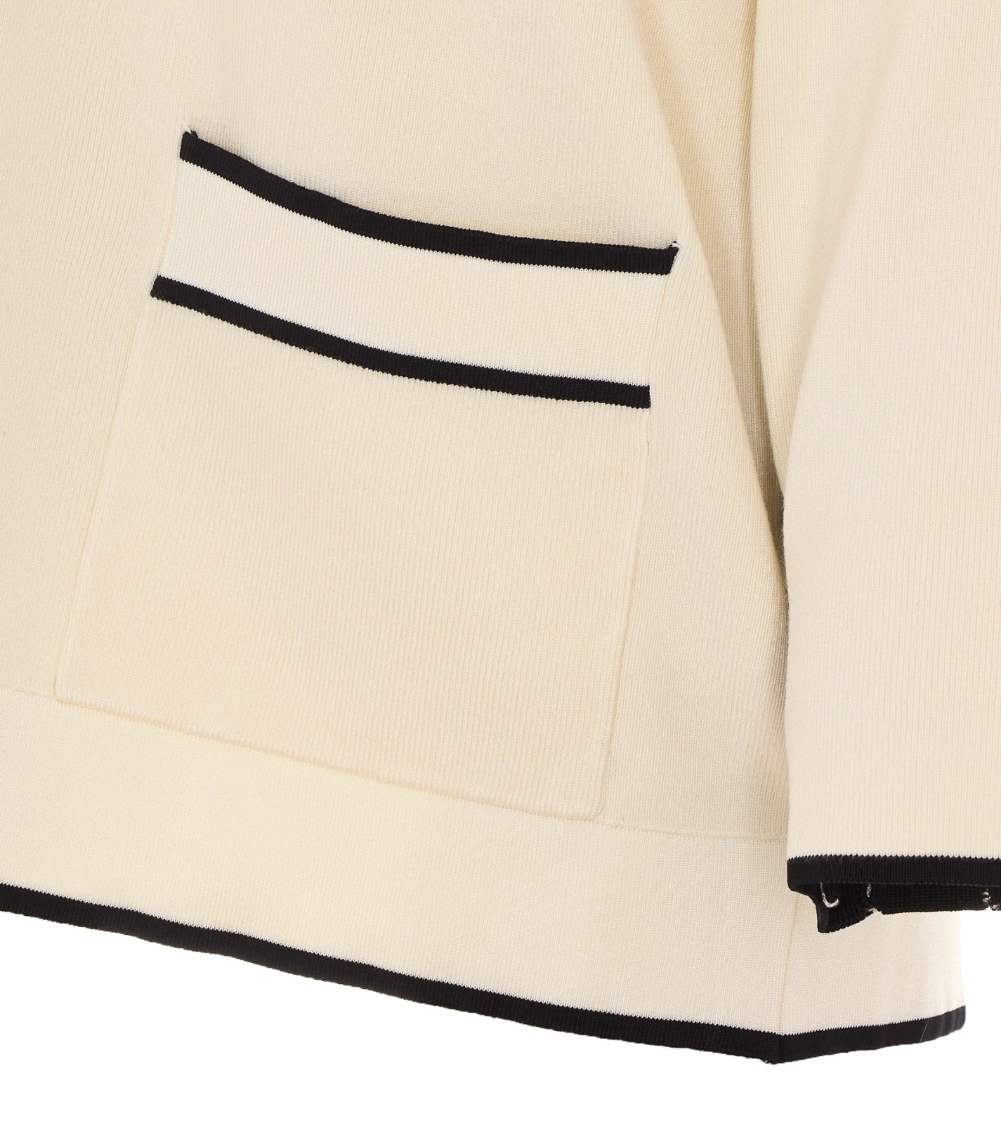 ELISABETTA FRANCHI Maglia Cardigan bottoni gioiello MK13S66E2 Burro-Nero