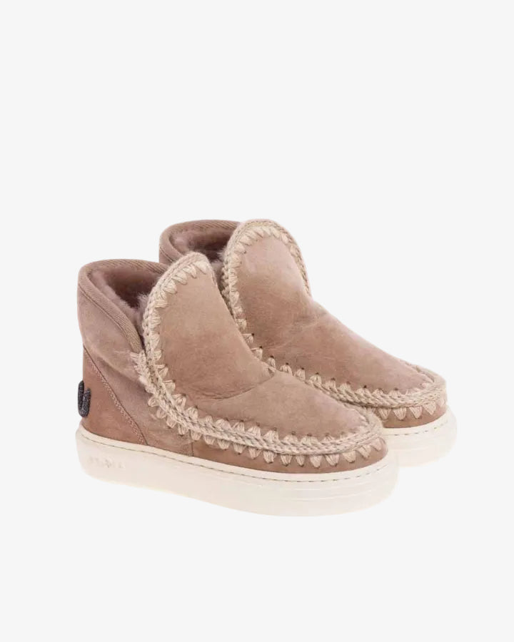 MOU Eskimo sneakers bold glitter logo Camel