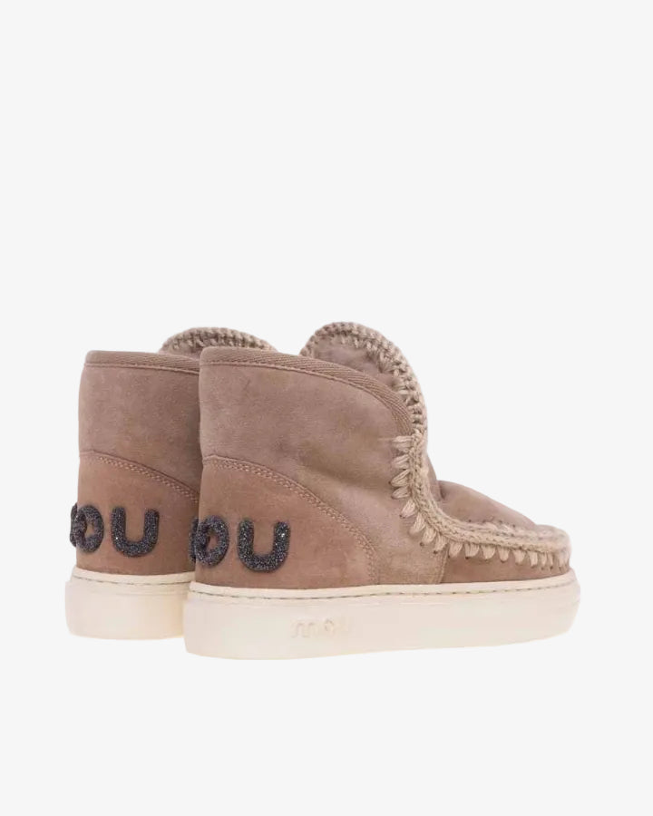 MOU Eskimo sneakers bold glitter logo Camel