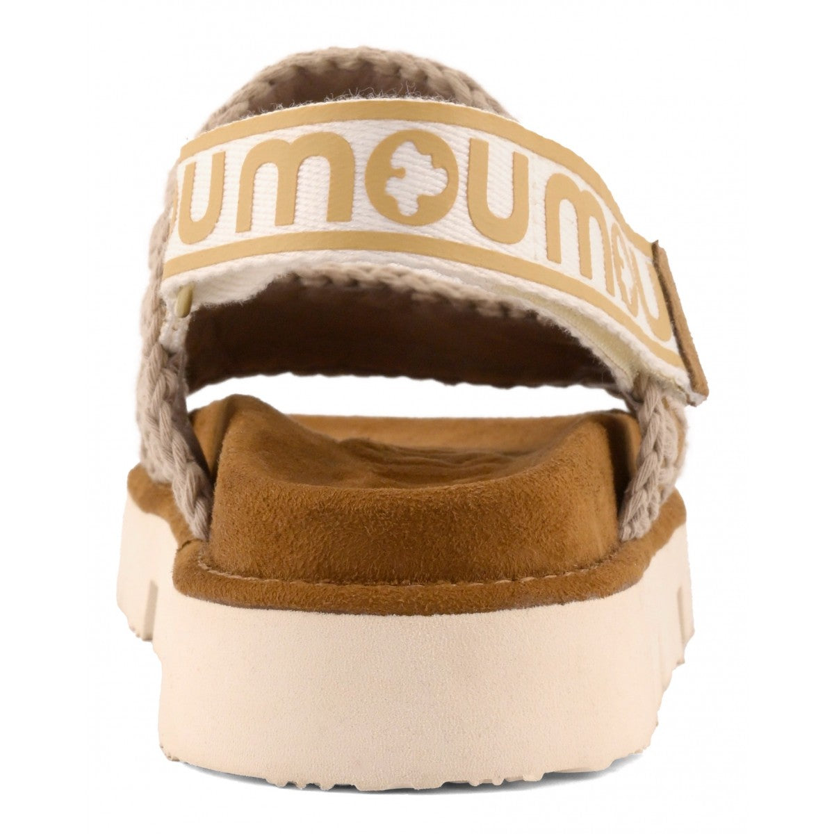 MOU Bio suede sandal with logo Cognac