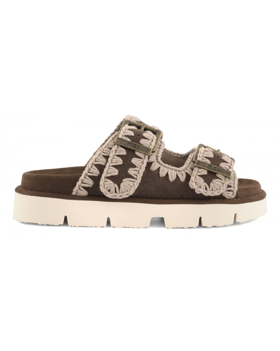 MOU Bio sandal two buckles Deep Brown