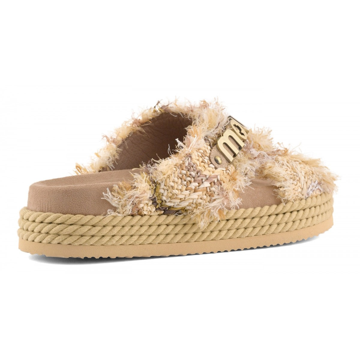 MOU Criss-cross Rope Sandal Raffia Earth