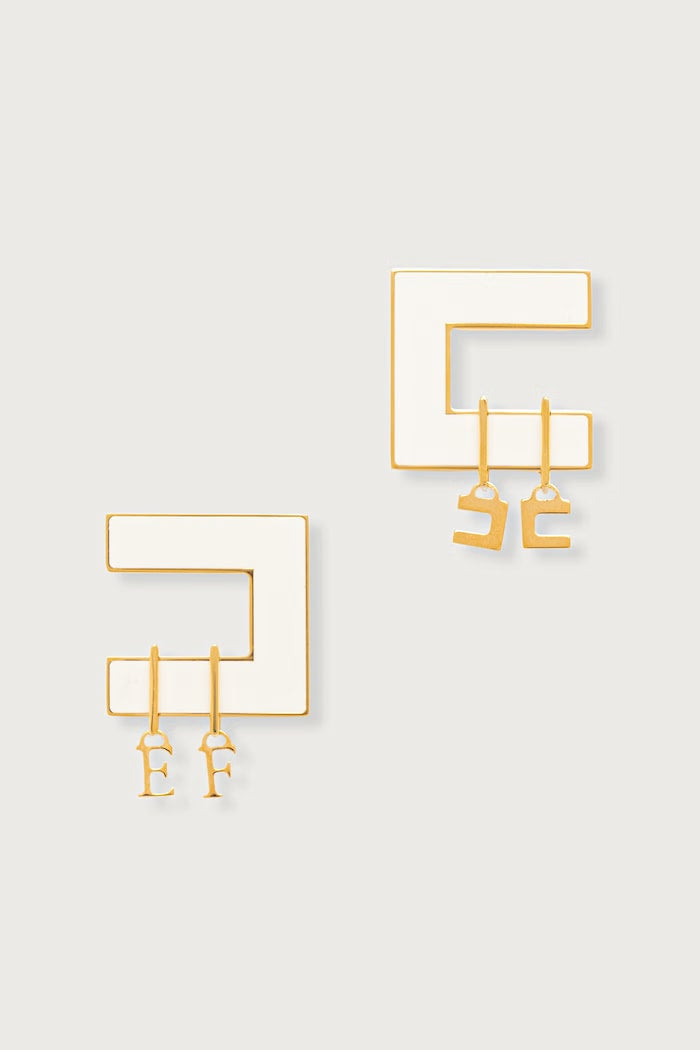 ELISABETTA FRANCHI Orecchini con Logo OR34K66E2 Burro