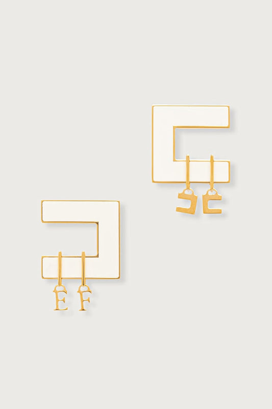 ELISABETTA FRANCHI Orecchini con Logo OR34K66E2 Burro