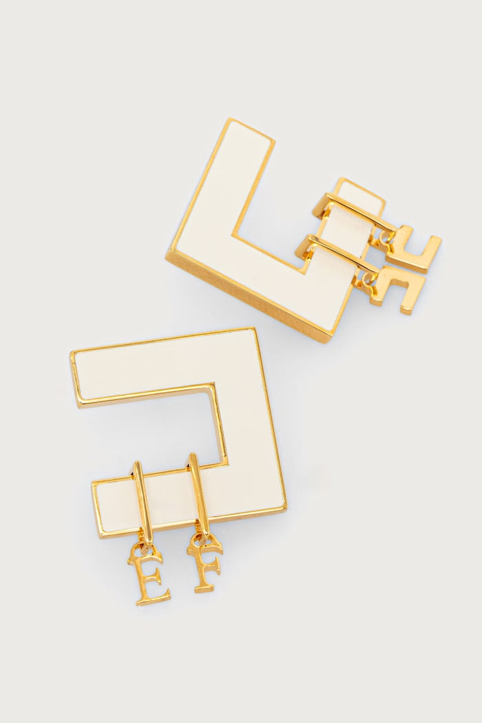 ELISABETTA FRANCHI Orecchini con Logo OR34K66E2 Burro