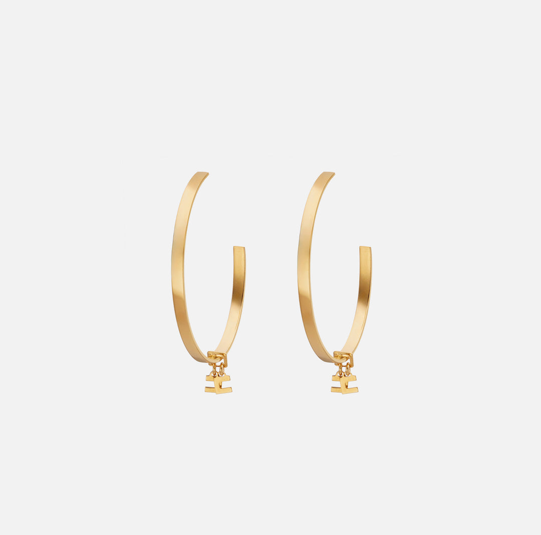ELISABETTA FRANCHI Orecchini curvi con logo OR52K66E2 Oro Giallo