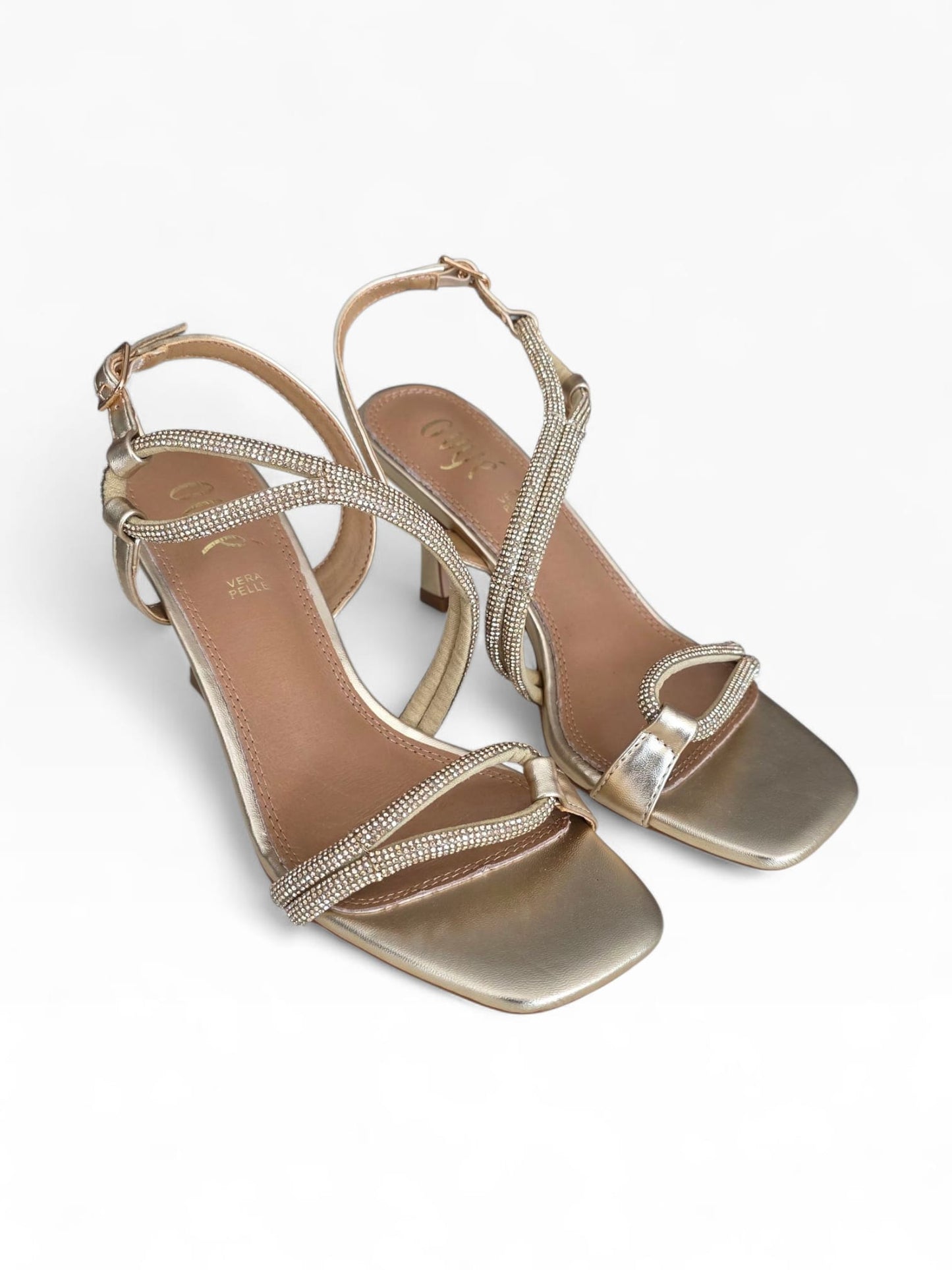 OVYE' Sandals with Rhinestones GGGD459 Gold