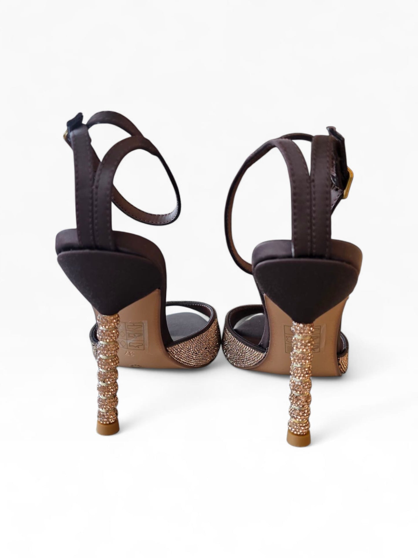 OVYE' Jewel Heel Sandals JOY625 Brown