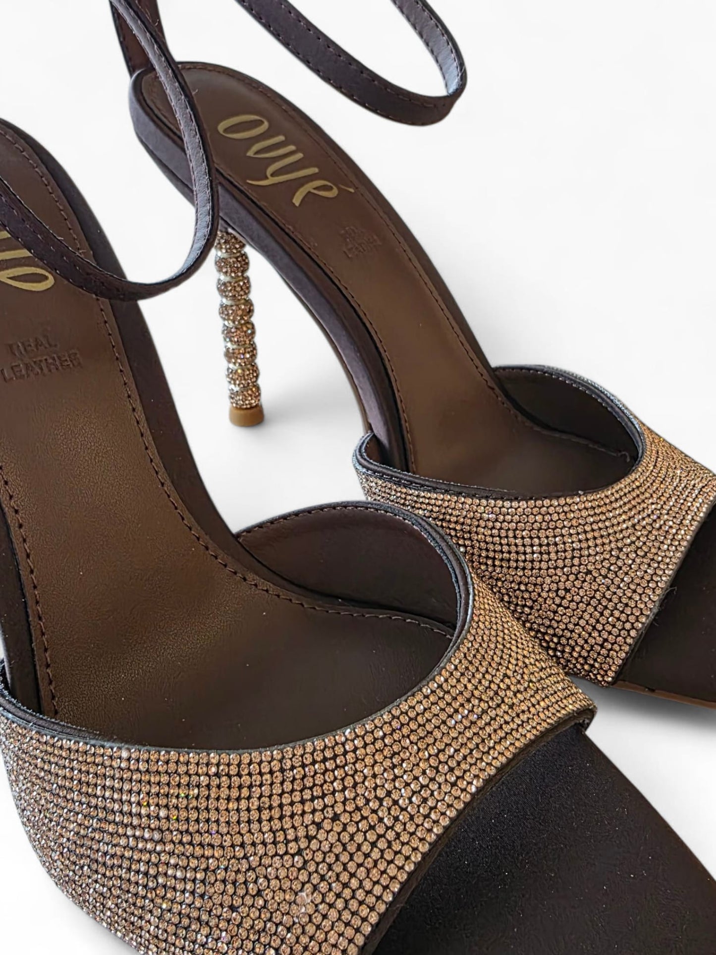 OVYE' Jewel Heel Sandals JOY625 Brown