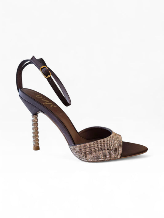 OVYE' Sandali con Tacco Gioiello JOY625 Brown