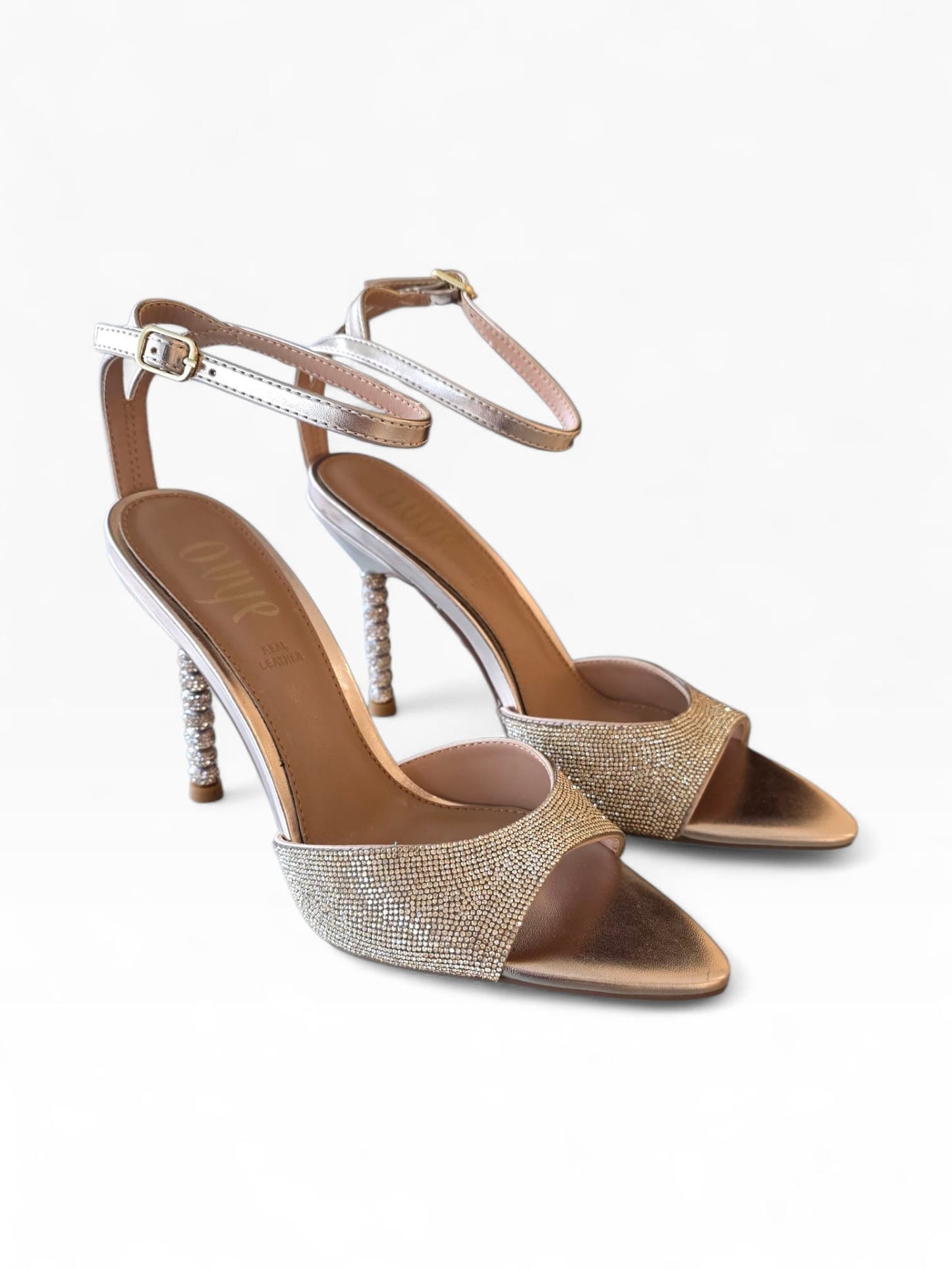 OVYE' Jewel Heel Sandals JOY625 Light Gold