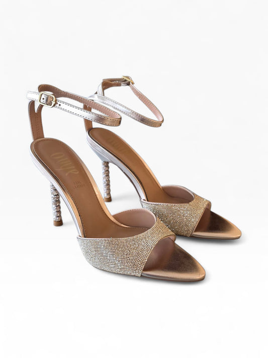 OVYE' Sandali con Tacco Gioiello JOY625 Light Gold