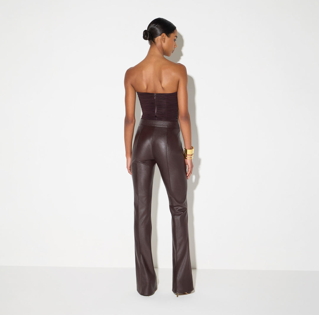 ELISABETTA FRANCHI Pantaloni con nervature PA18866E2 Dark Chocolate