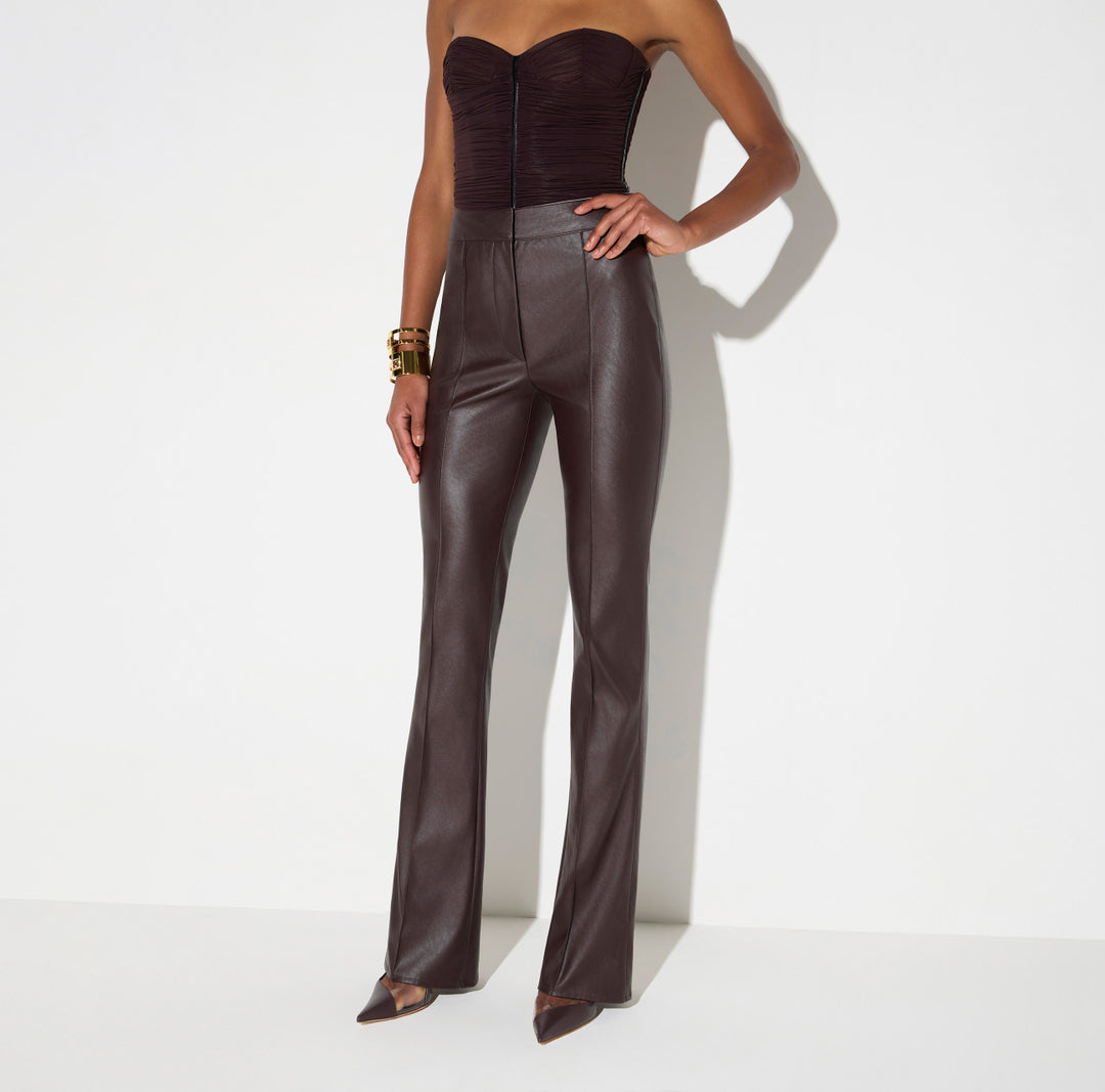 ELISABETTA FRANCHI Pantaloni con nervature PA18866E2 Dark Chocolate