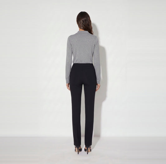ELISABETTA FRANCHI Pantaloni in doppio crêpe stretch PA19666E2 Nero