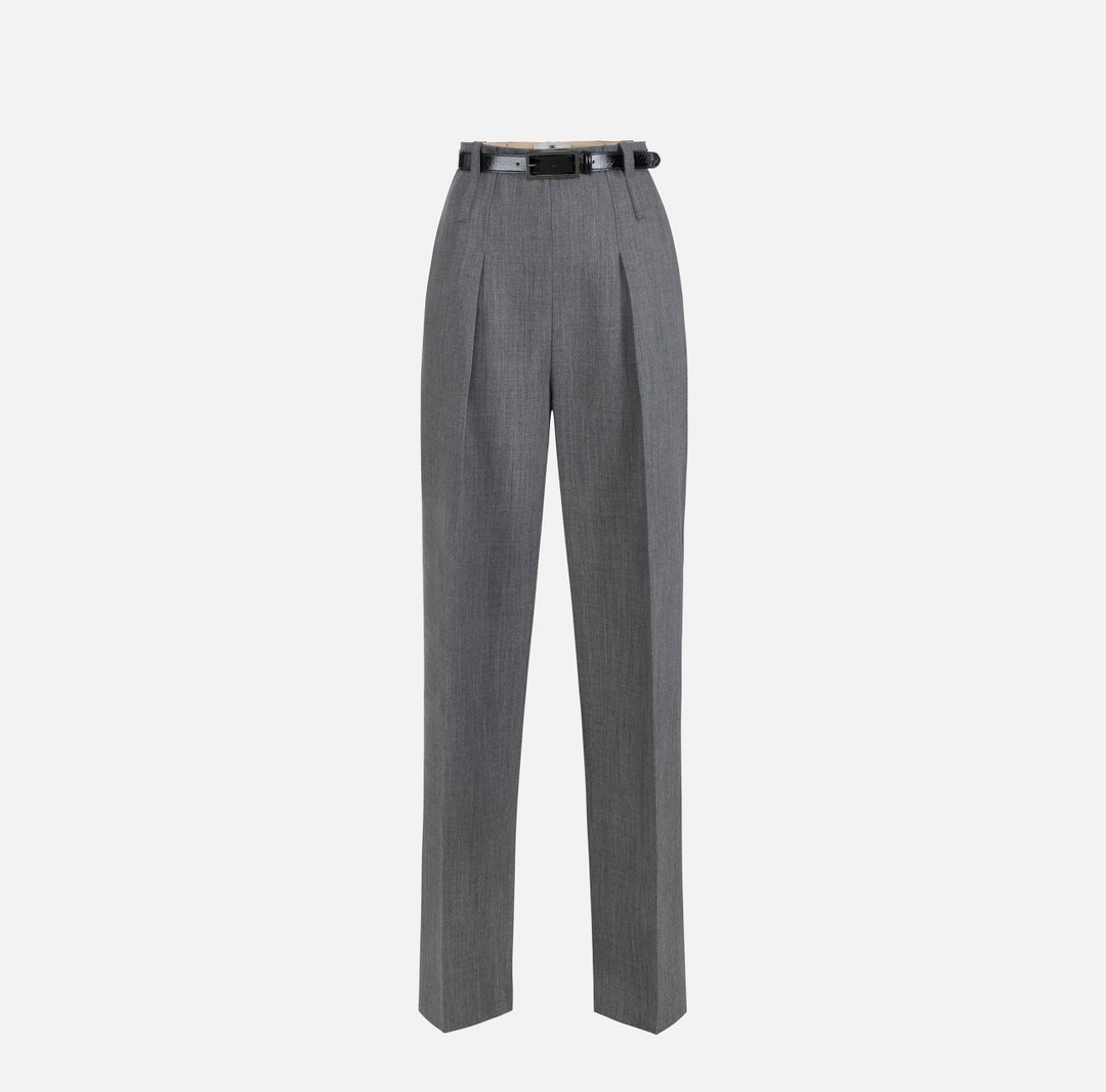 ELISABETTA FRANCHI Pantaloni in lana PA22367E2 Grigio melange