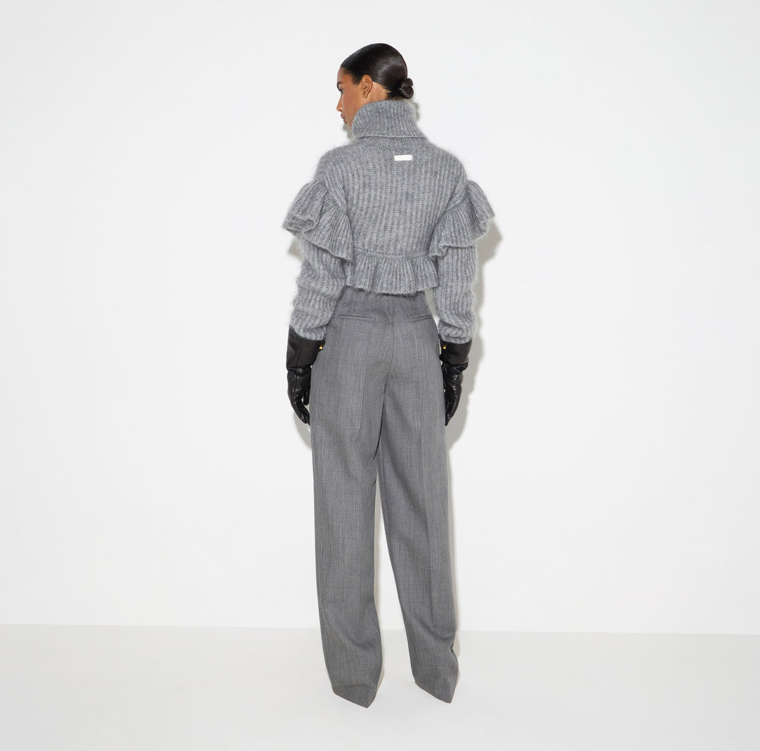 ELISABETTA FRANCHI Pantaloni in lana PA22367E2 Grigio melange