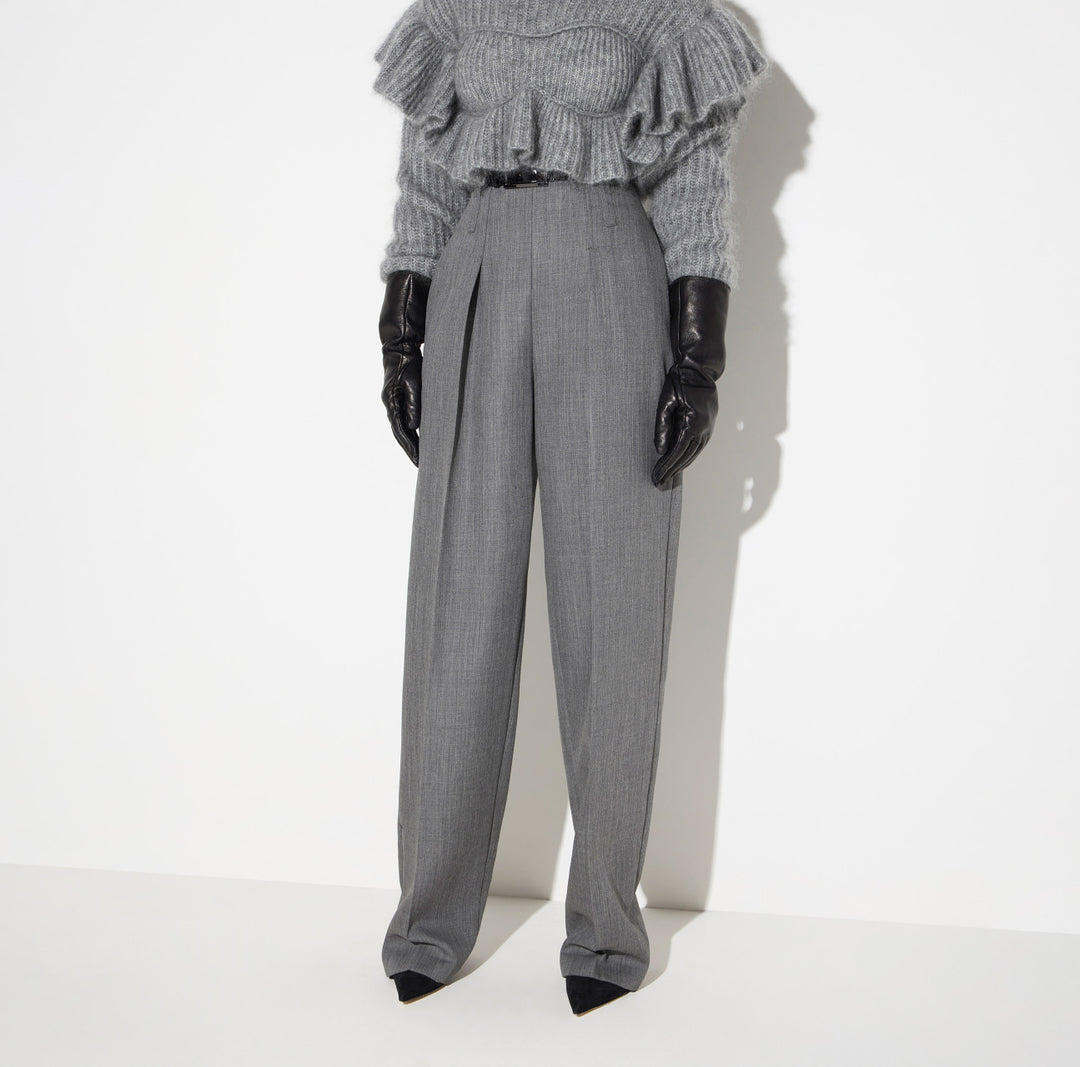 ELISABETTA FRANCHI Pantaloni in lana PA22367E2 Grigio melange