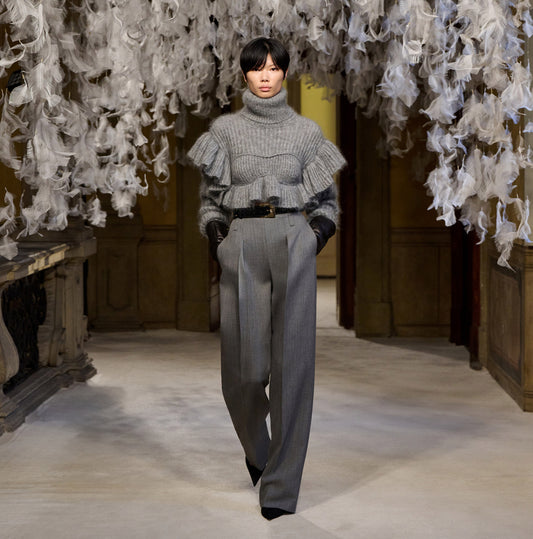 ELISABETTA FRANCHI Pantaloni in lana PA22367E2 Grigio melange