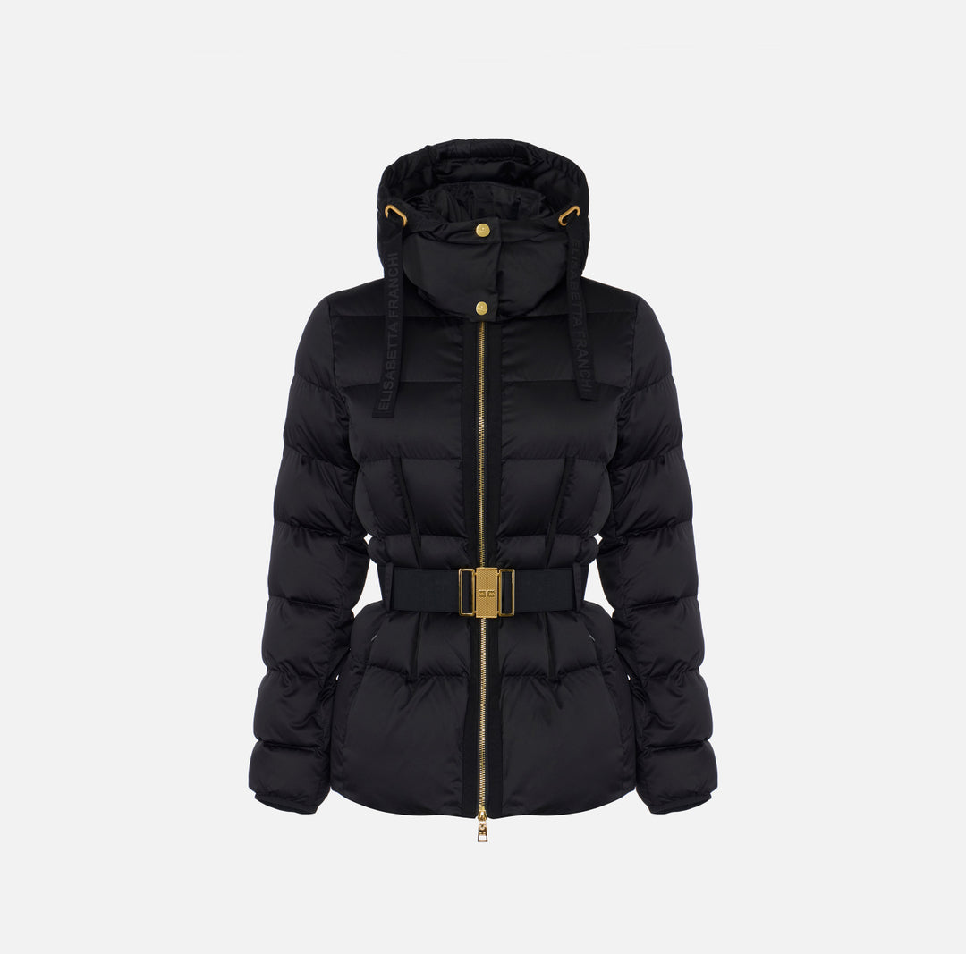 ELISABETTA FRANCHI Piumino in tessuto vela PI92D66E2 Nero