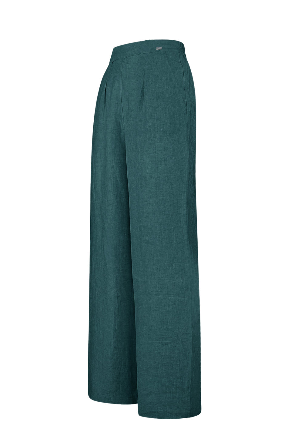 BOMBOOGIE Pantaloni Donna in Lino PW7338TLNI6 Teal Blue 259