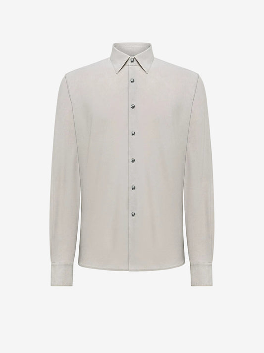 RRD Roberto Ricci Designs Camicia Uomo Techno Wash Piquè Shirt 26256 White Sand 85