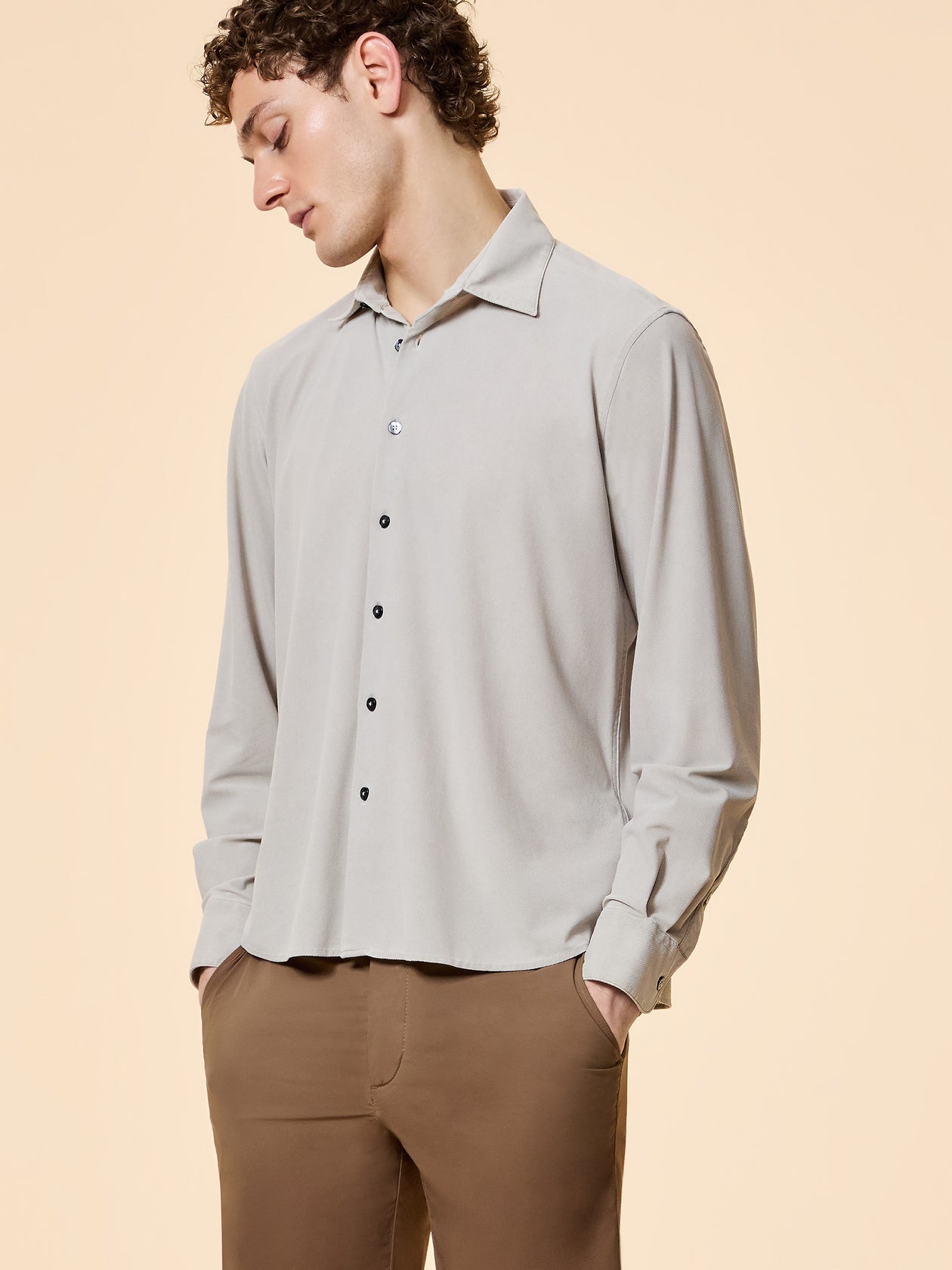 RRD Roberto Ricci Designs Camicia Uomo Techno Wash Piquè Shirt 26256 White Sand 85