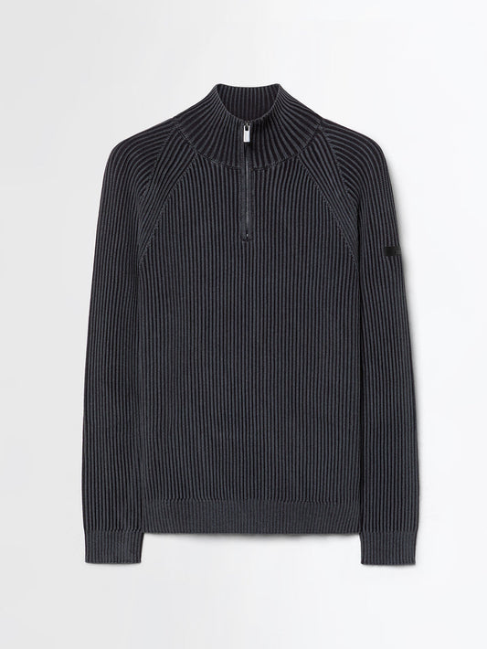RRD Roberto Ricci Designs Maglia Uomo Cotton 7 Techno Wash Full Zip Knit W26146 Black 10