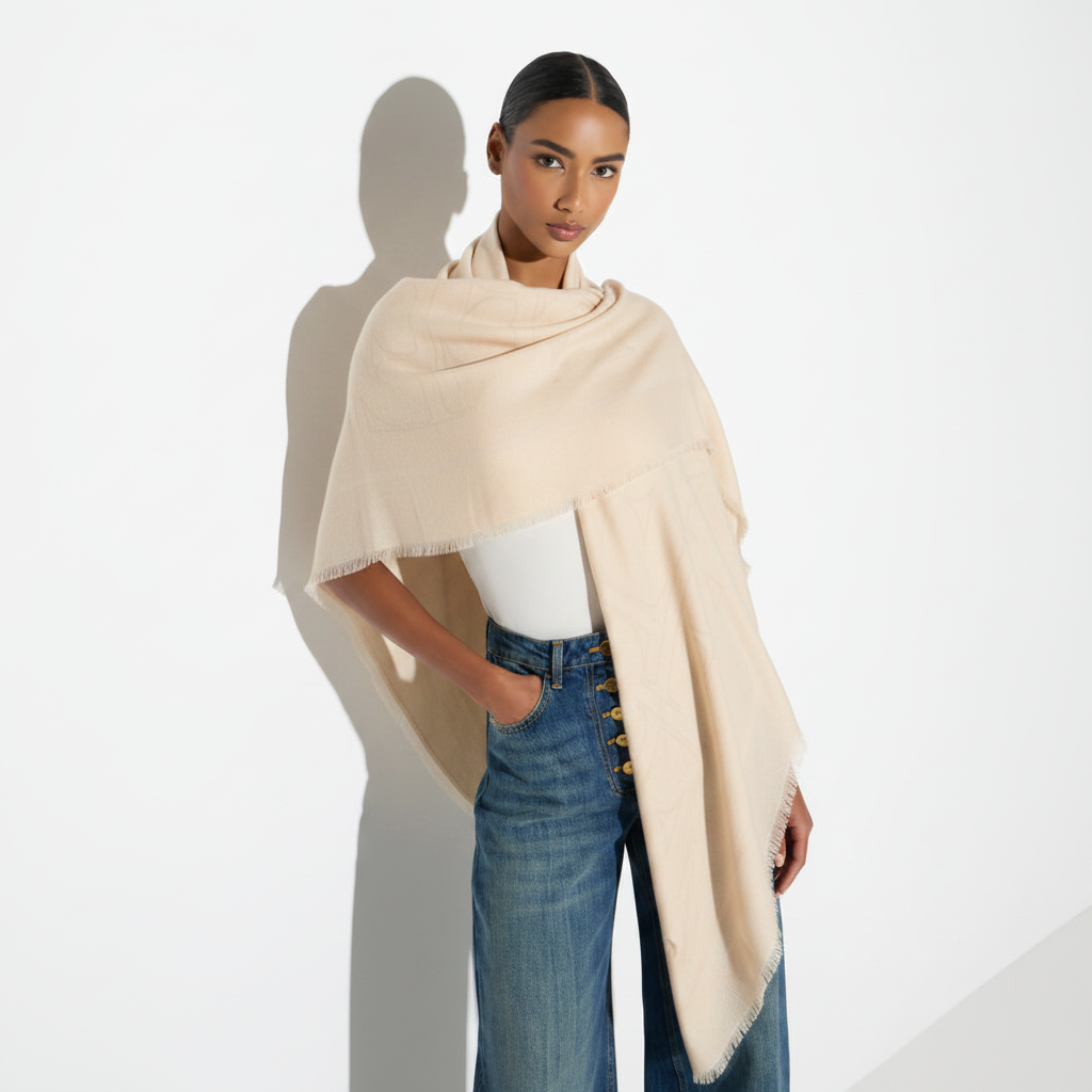 ELISABETTA FRANCHI Sciarpa Foulard in viscosa e modal SC02F66E2 Burro