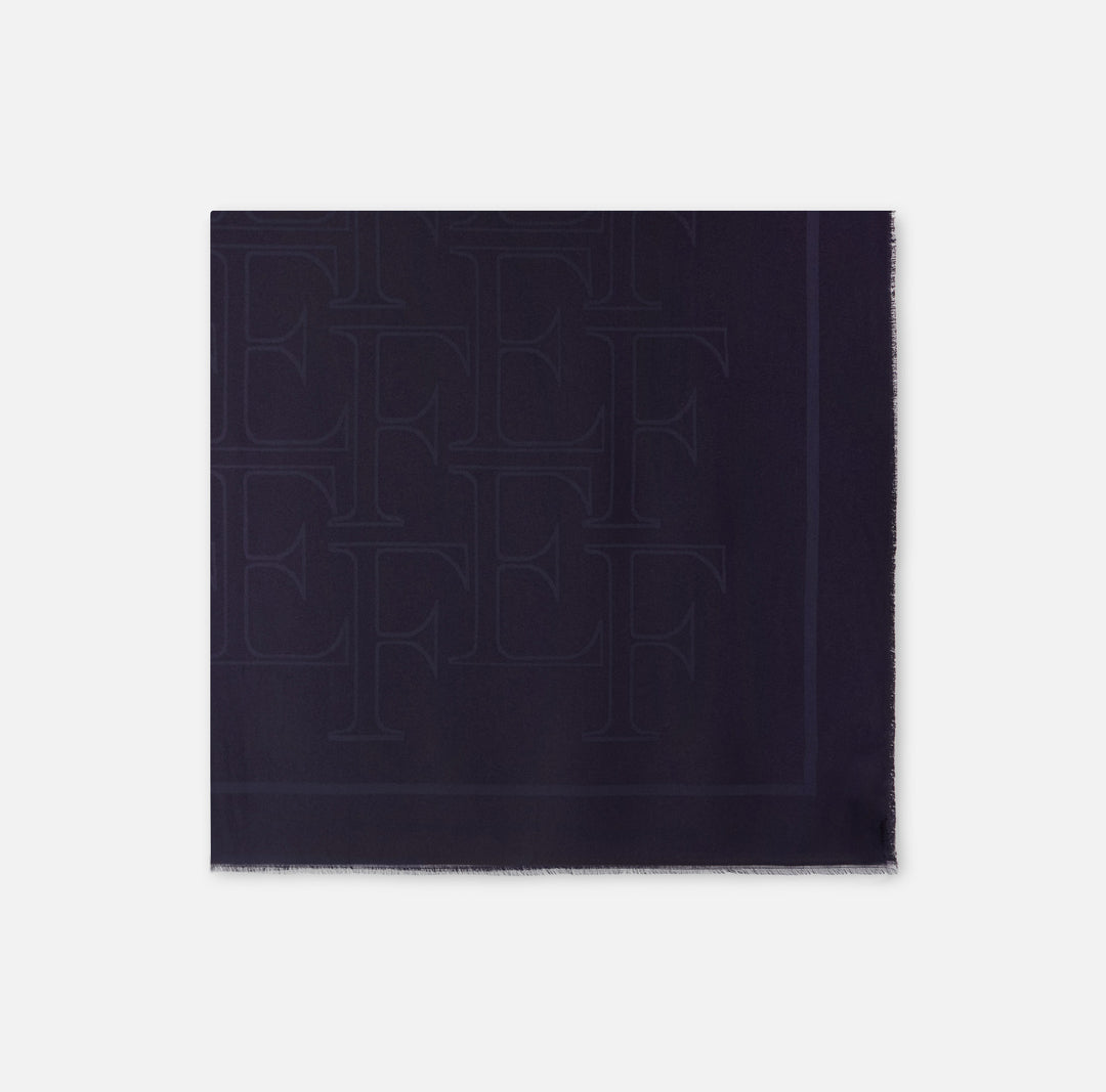 ELISABETTA FRANCHI Sciarpa Foulard in viscosa e modal SC02F66E2 Blu Notte