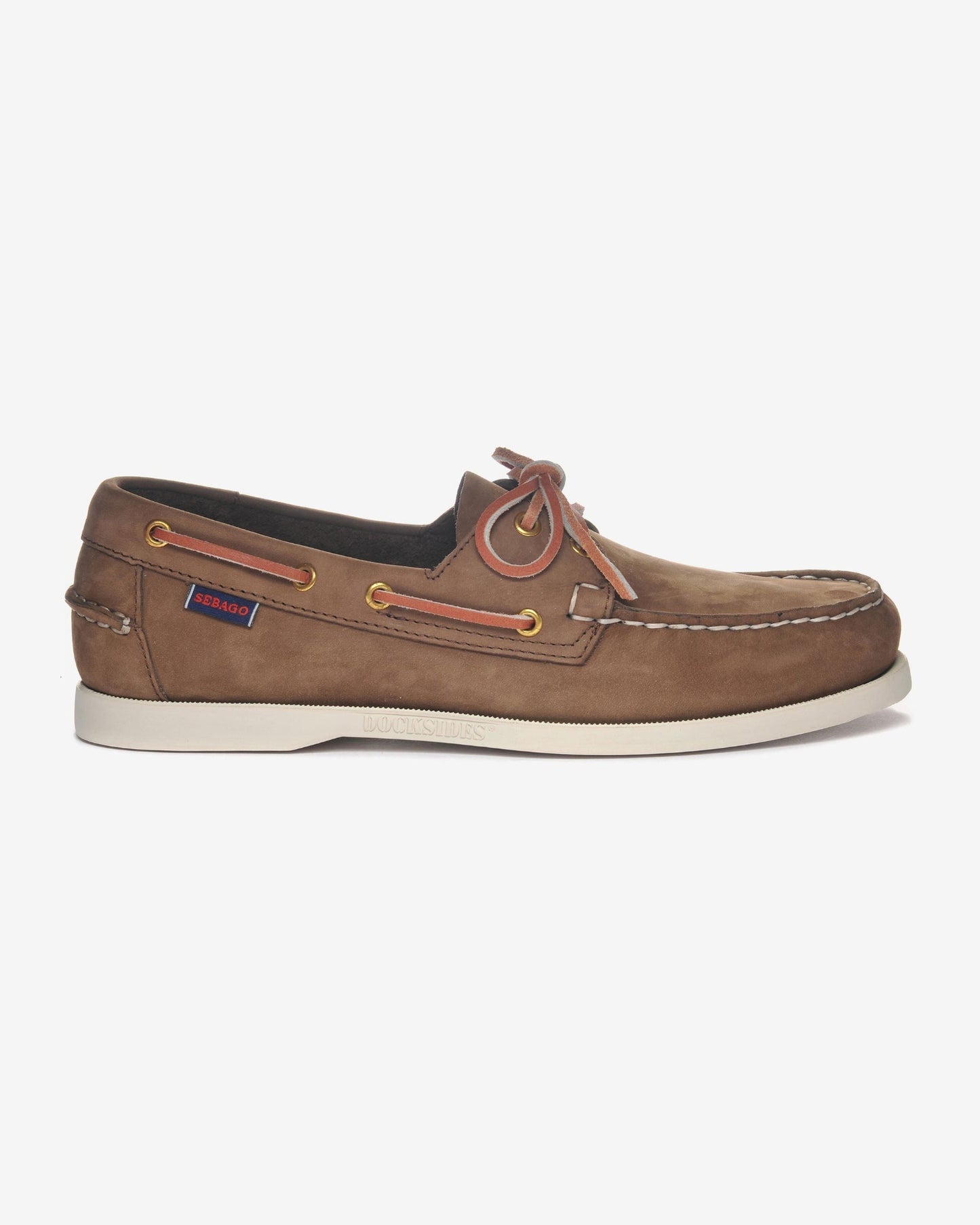SEBAGO Mocassini Nautici Uomo DOCKSIDES PORTLAND NUBUCK 7000GA0 Brown Dk Yellow Gold ACO