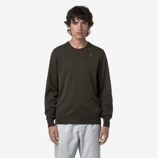 K-WAY Maglia Uomo SEBASTIEN MERINO K2142EW Green Blackish WMR
