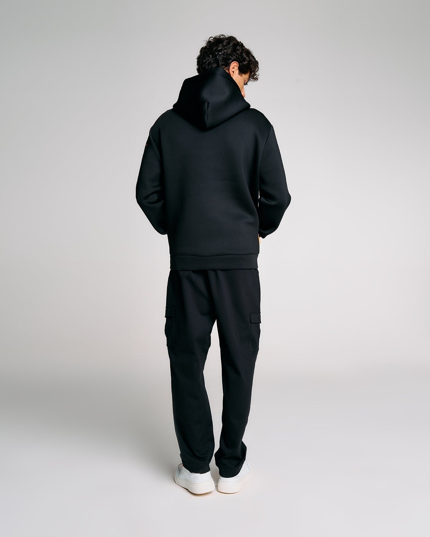 SUNS Felpa Uomo Marzio Scuba con cappuccio e full zip MFS63019U Black