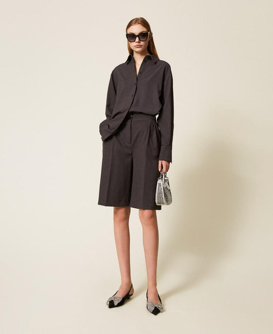 TWINSET Bermuda Donna con fibbie Oval T
252TF2042 Grigio Melange