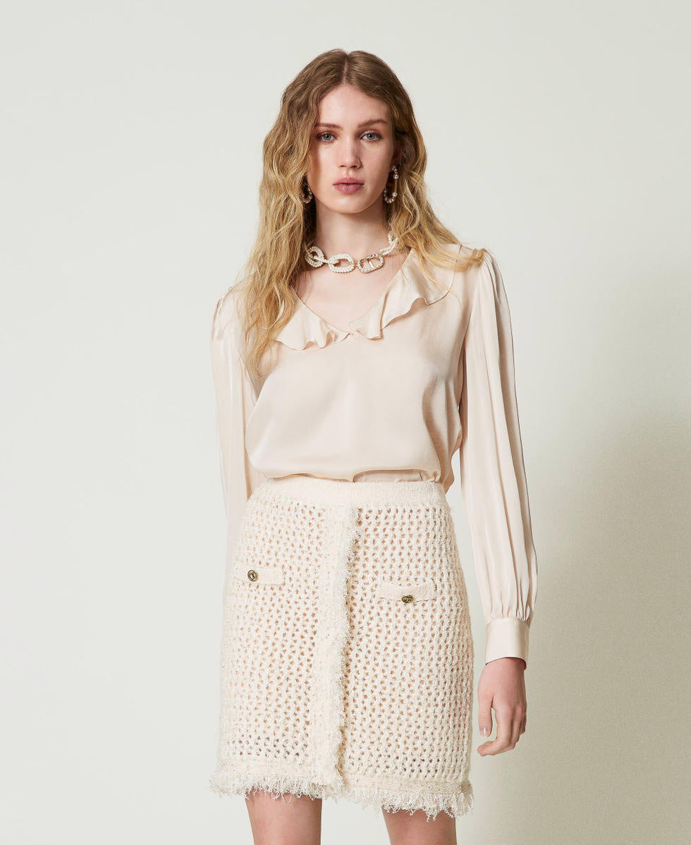 TWINSET Blusa Donna Raso 242TP2138 Old White