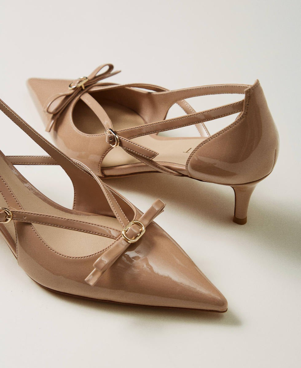TWINSET Decollete Donna Fiocco in vernice 251TCP076 Camel