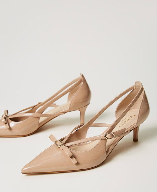 TWINSET Decollete Donna Fiocco in vernice 251TCP076 Camel