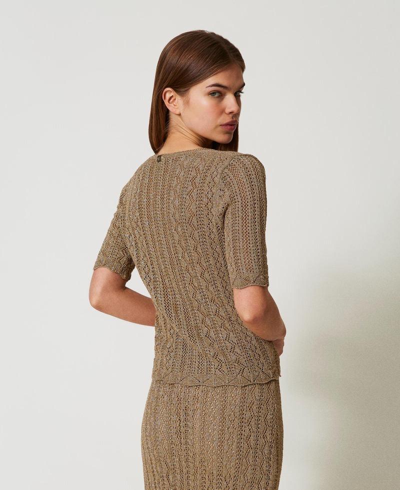 TWINSET Maglia Donna Lurex 251TT3194 Golden Green