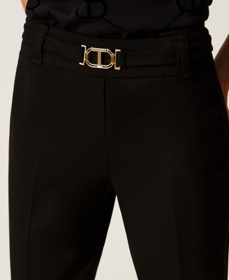 TWINSET Pantaloni Donna  flare con fibbia Oval T 252TP2602 Nero