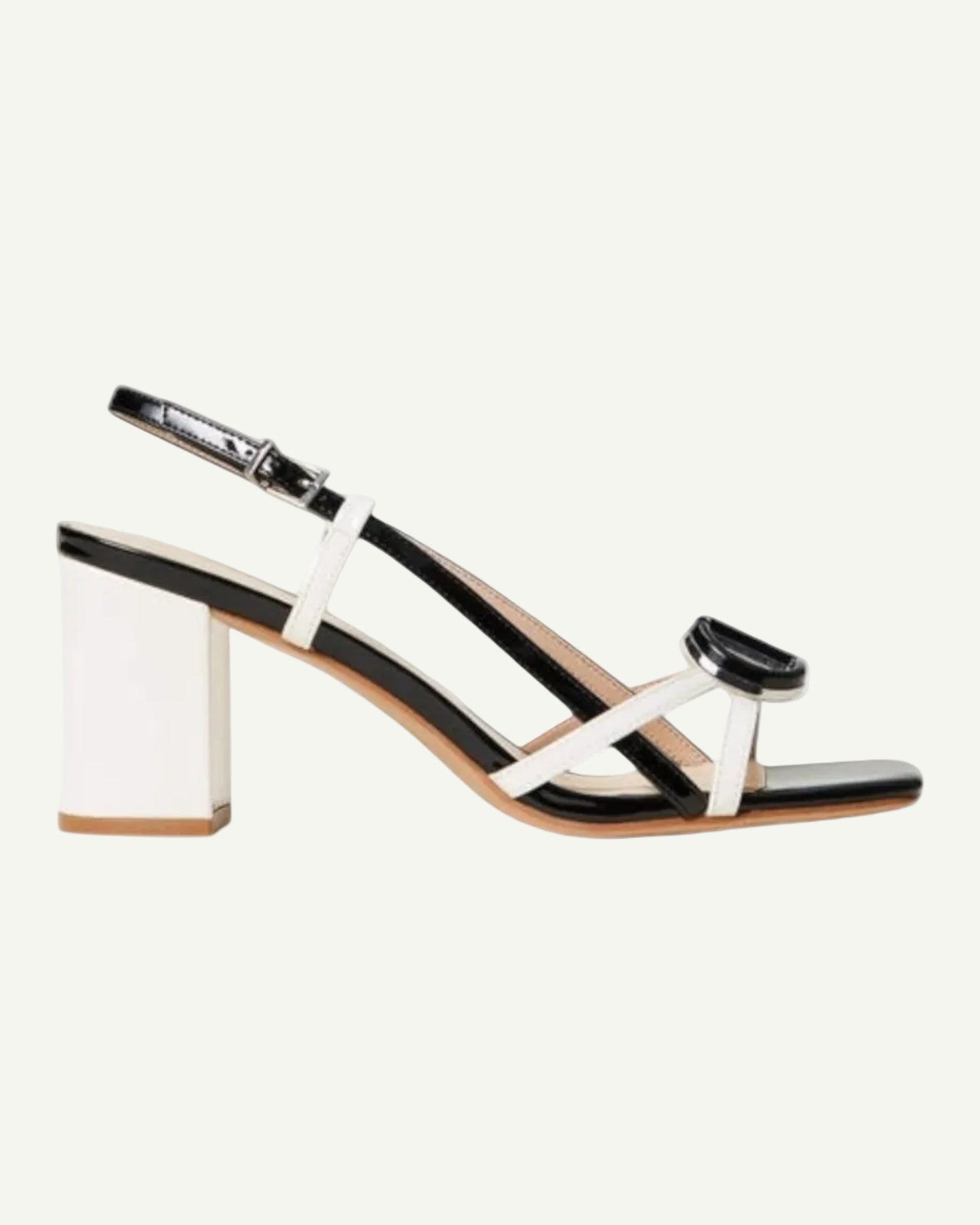 TWINSET Sandalo Donna 251TCP072 Bicolor Neve Nero