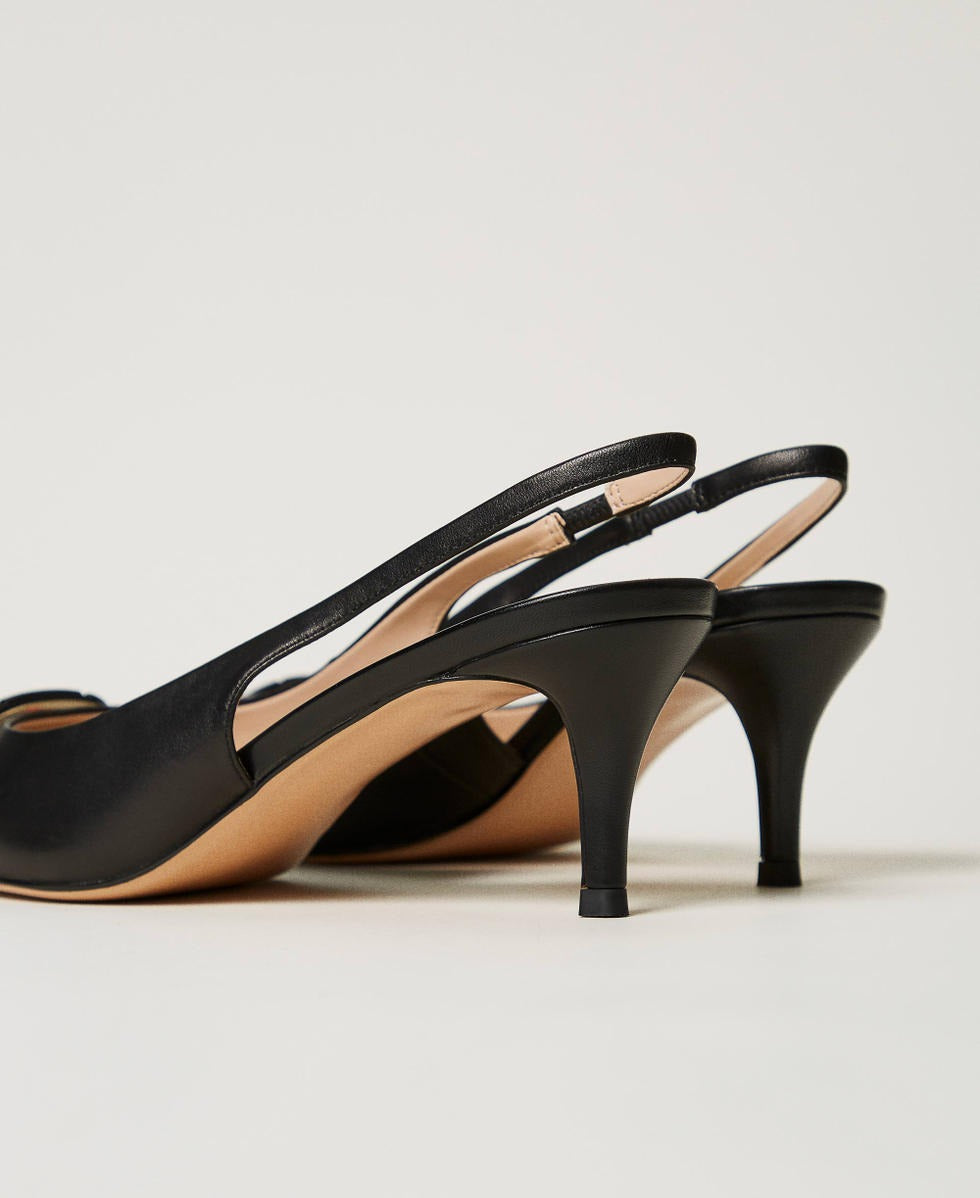 TWINSET Sling back Donna Pelle Oval T 251TCP062 Nero