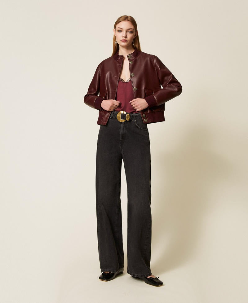 TWINSET Top Donna  in raso e pizzo
252TP2481 Winetasting