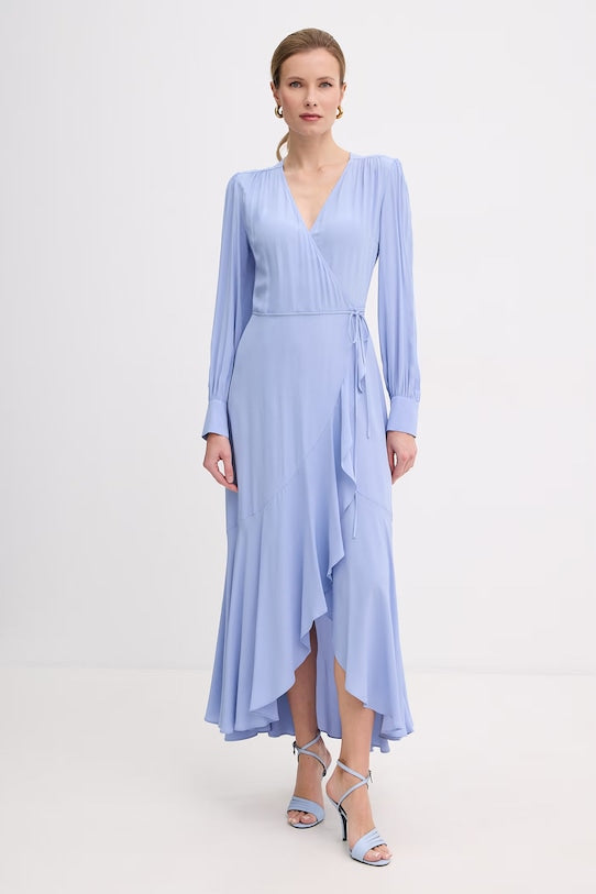 TWINSET Long wrap dress 261TP2072 Blue Jasmine