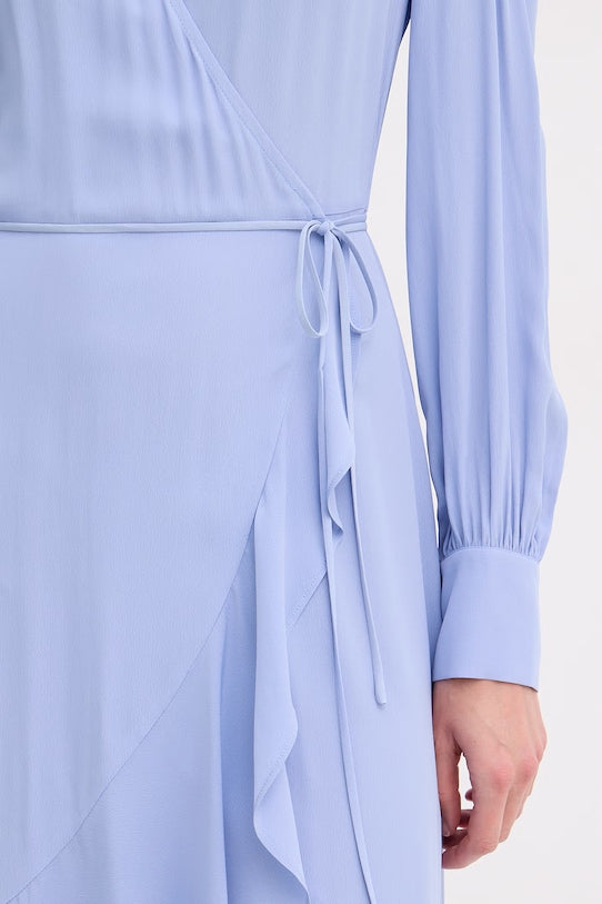 TWINSET Long wrap dress 261TP2072 Blue Jasmine