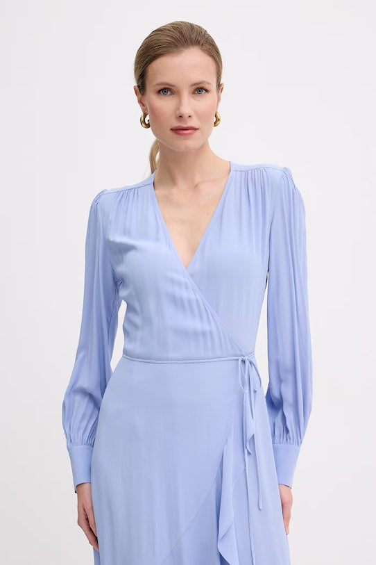 TWINSET Long wrap dress 261TP2072 Blue Jasmine