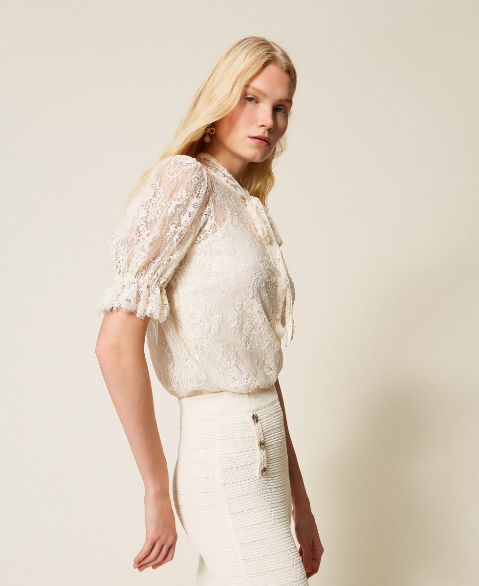 TWINSET Camicia in pizzo 261TP2625 Madreperla