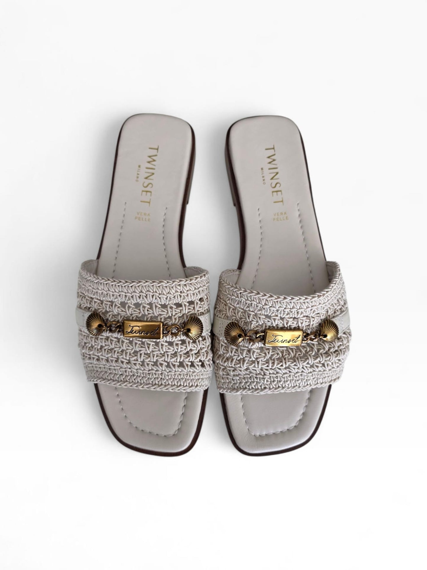 TWINSET Ciabattina Crochet Donna 261TGT044 Madreperla
