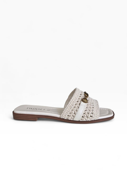 TWINSET Ciabattina Crochet Donna 261TGT044 Madreperla