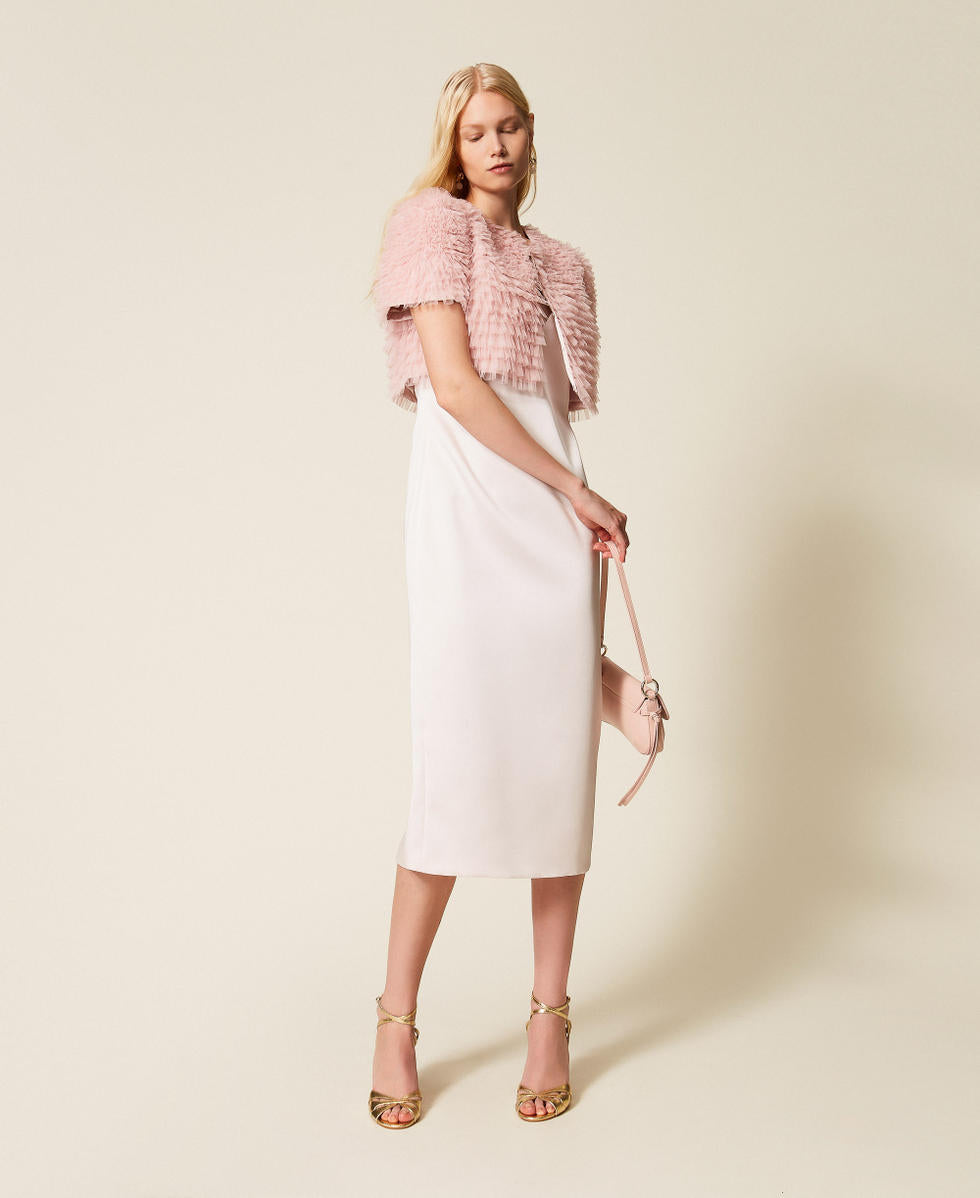 TWINSET Coprispalle con balze in tulle 261TP2573 Rosa Danza